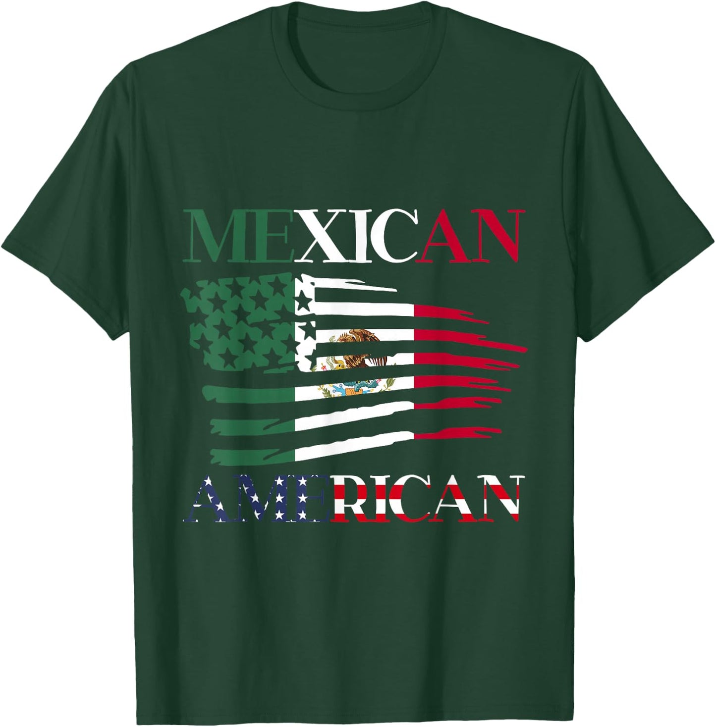 Mexican American Us Usa Mexico America Mexican American T-Shirt - T-Shirt | Forest