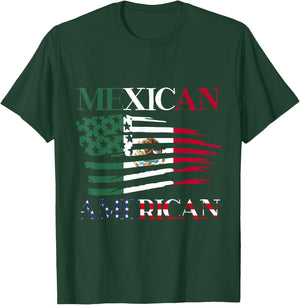 Mexican American Us Usa Mexico America Mexican American T-Shirt - T-Shirt | Forest
