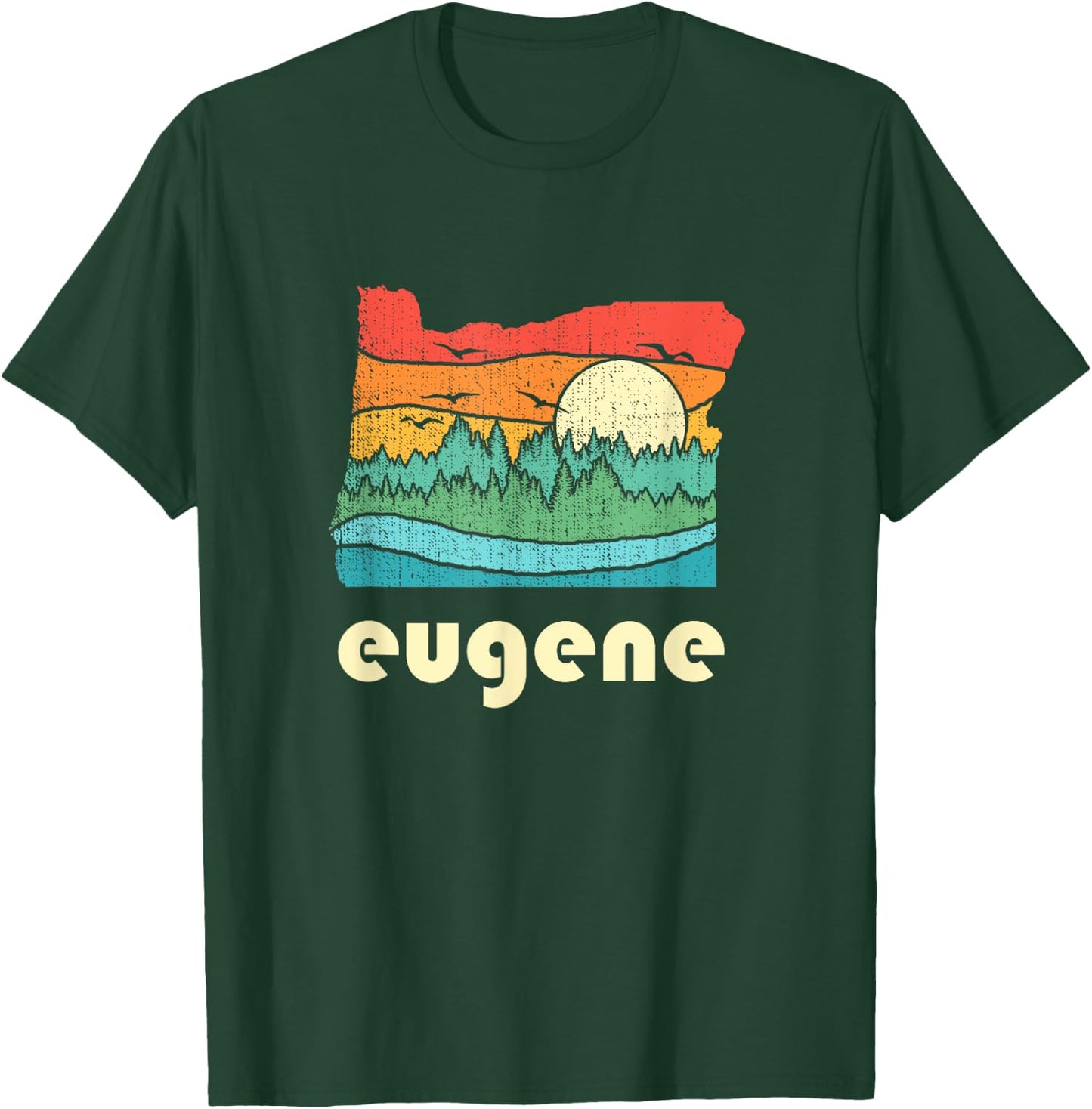Retro Vintage Eugene Oregon Throwback Gift T-Shirt - T-Shirt | Forest