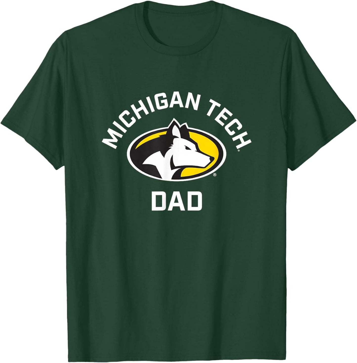 Michigan Tech Huskies Arched Dad T-Shirt - T-Shirt | Forest