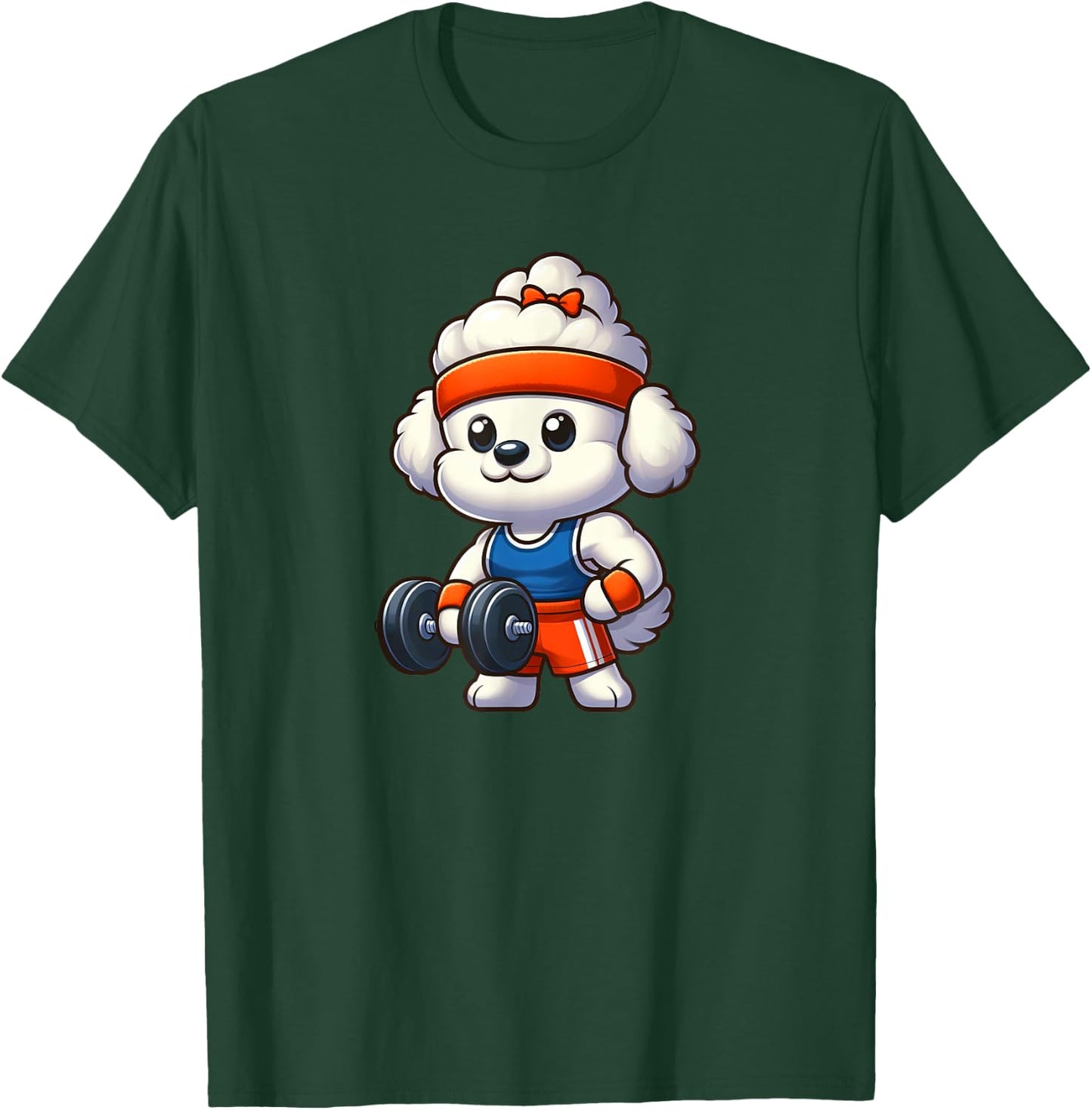 Bichon Frise Workout Dog Funny Weightlifting T-Shirt - T-Shirt | Forest