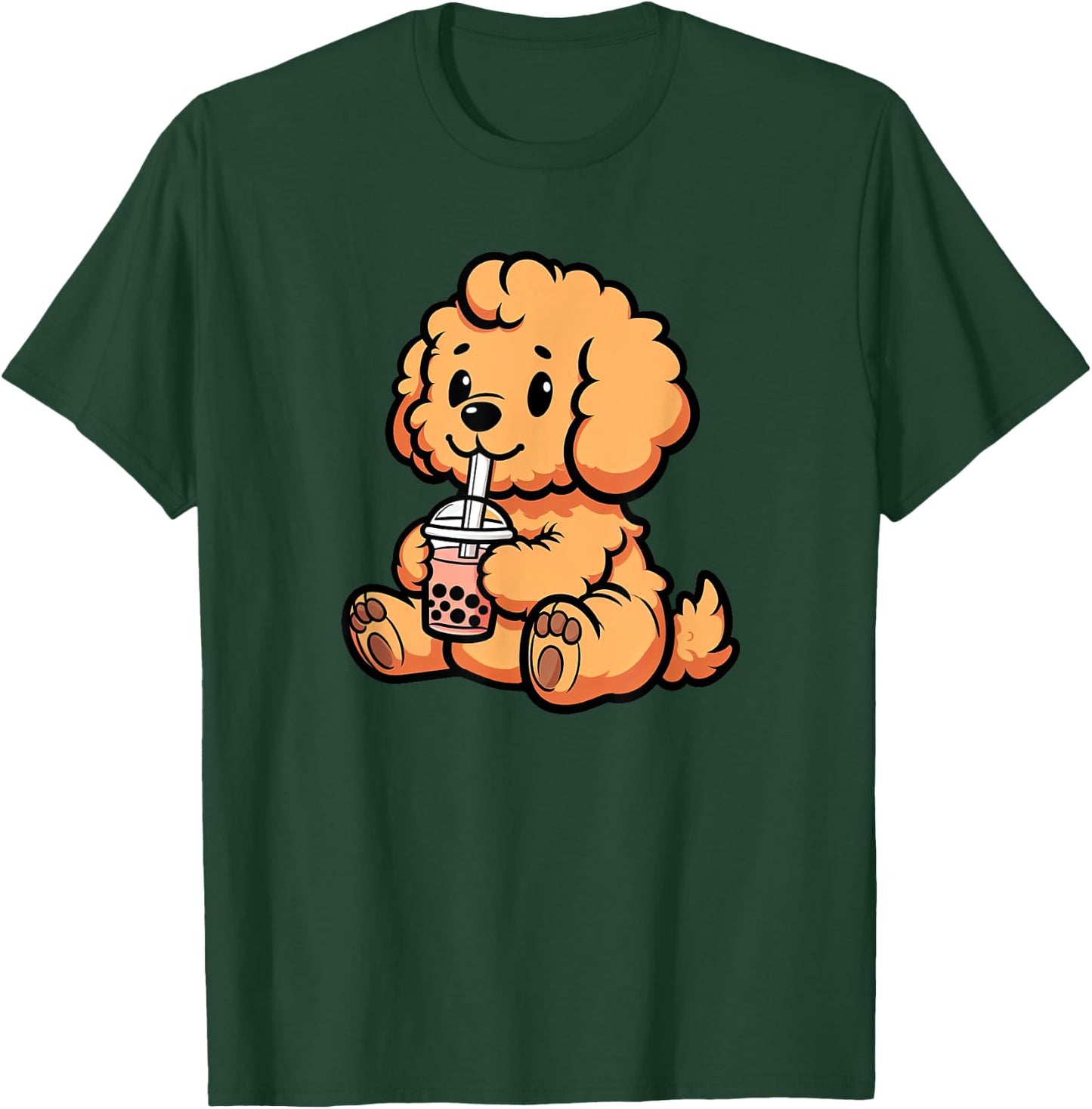 Goldendoodle Bubble Tea Dog Funny Boba T-Shirt - T-Shirt | Forest