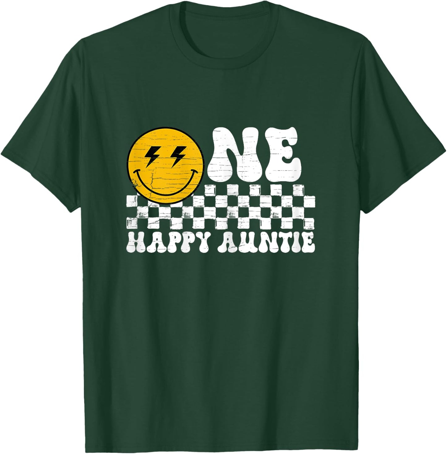 One Happy Dude Auntie 1st Birthday Family Matching T-Shirt - T-Shirt | Forest