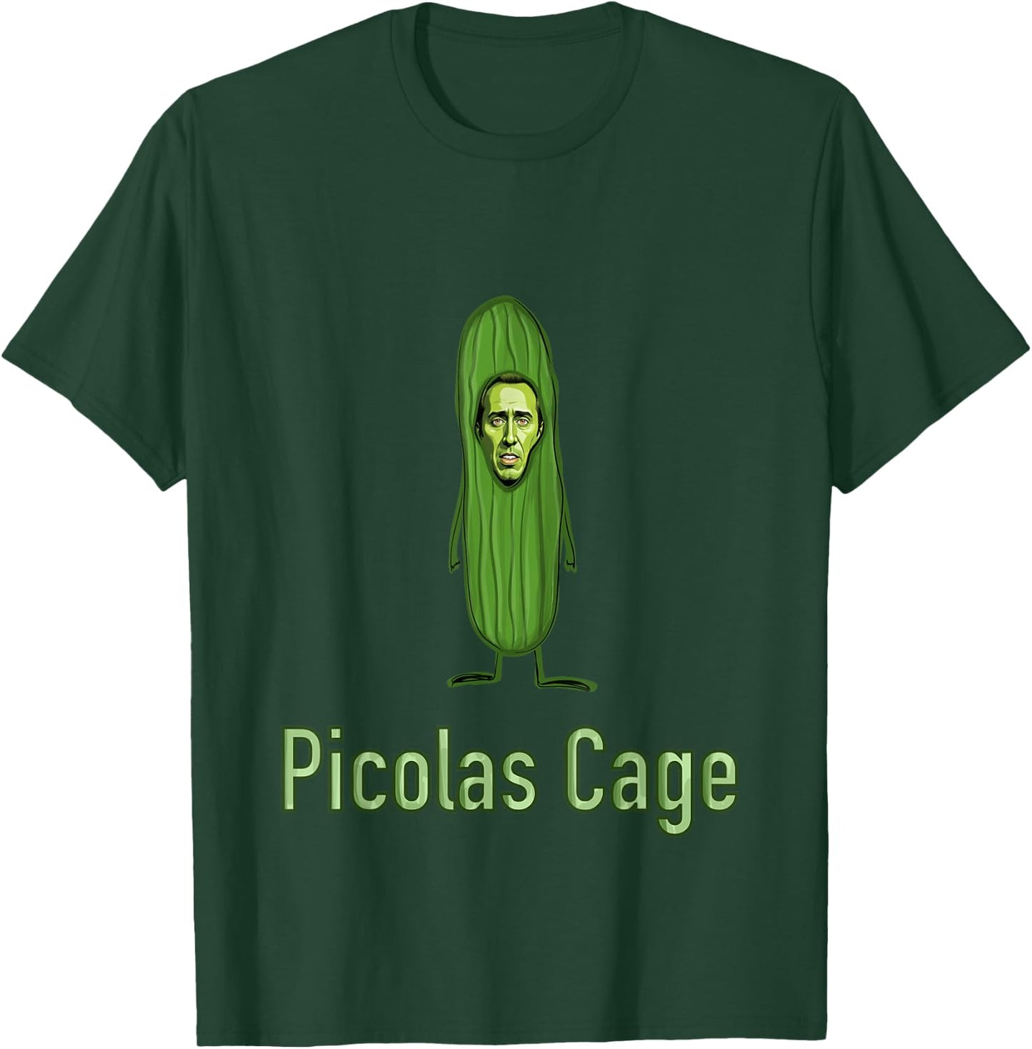 Picolas Cage Funny Celebs Meme Cucumber Pickle T-Shirt - T-Shirt | Forest