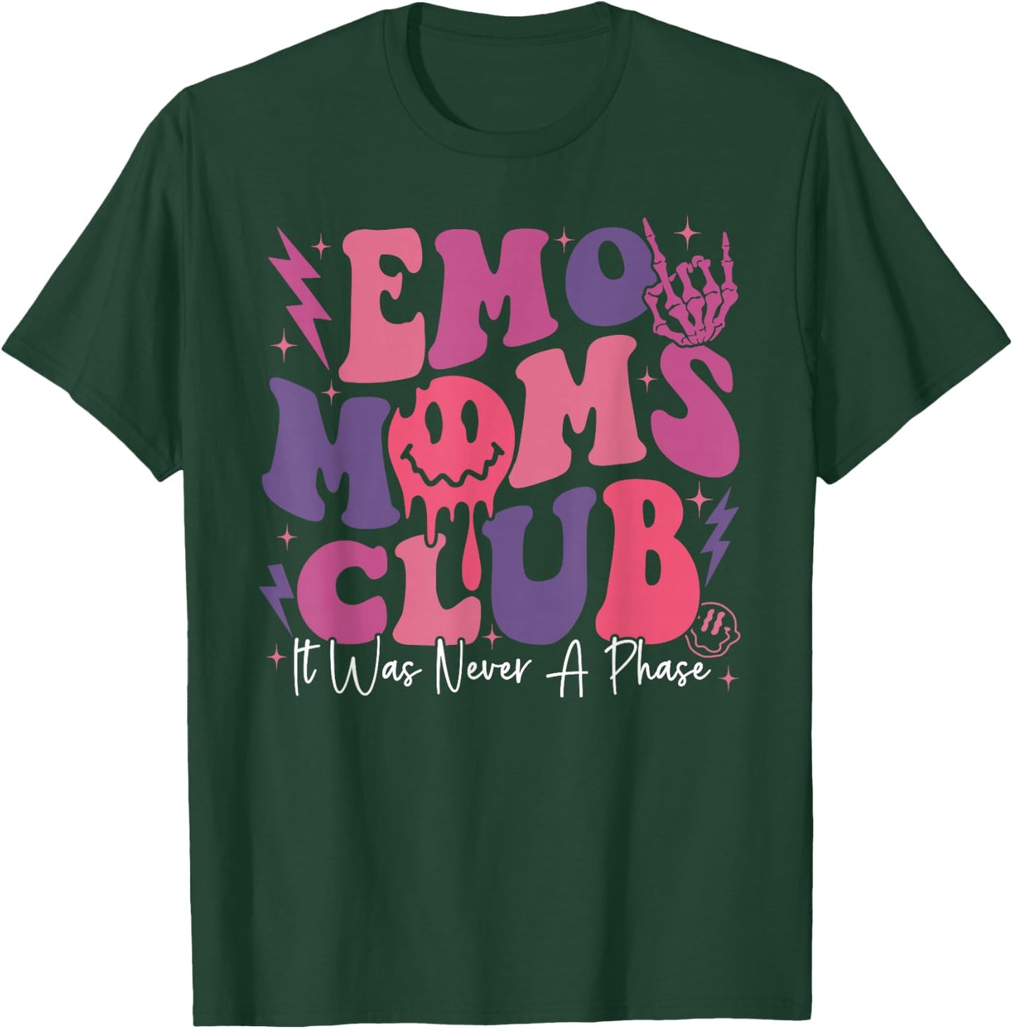 It Was Never A Phase Emo Moms Club Mother's Day Skeleton T-Shirt - T-Shirt | Forest