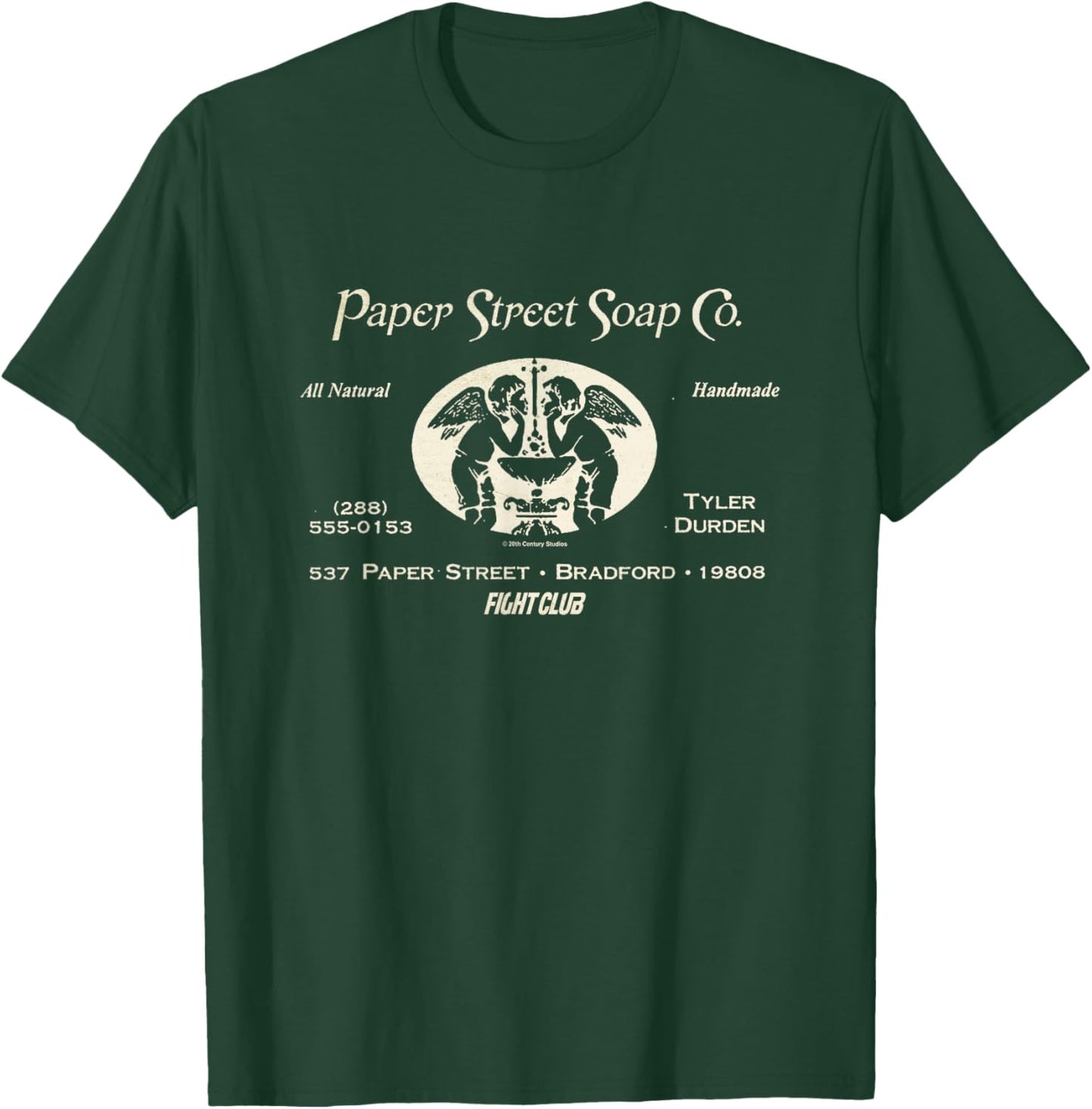 Fight Club Paper Street Soap Co. All Natural Handmade Logo T-Shirt - T-Shirt | Forest