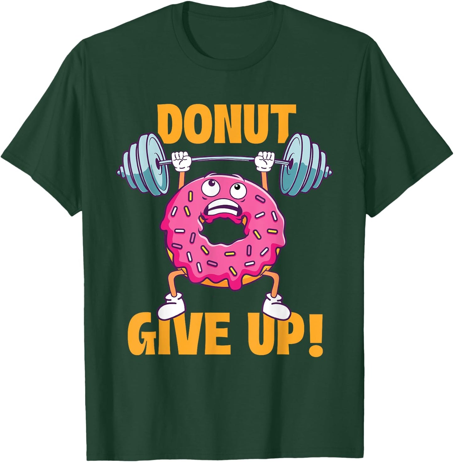 Funny Gym Shirts Donut Give Up - Workout Gym Weightlifting Bodybuilding , Small, Black T-Shirt - T-Shirt | Forest