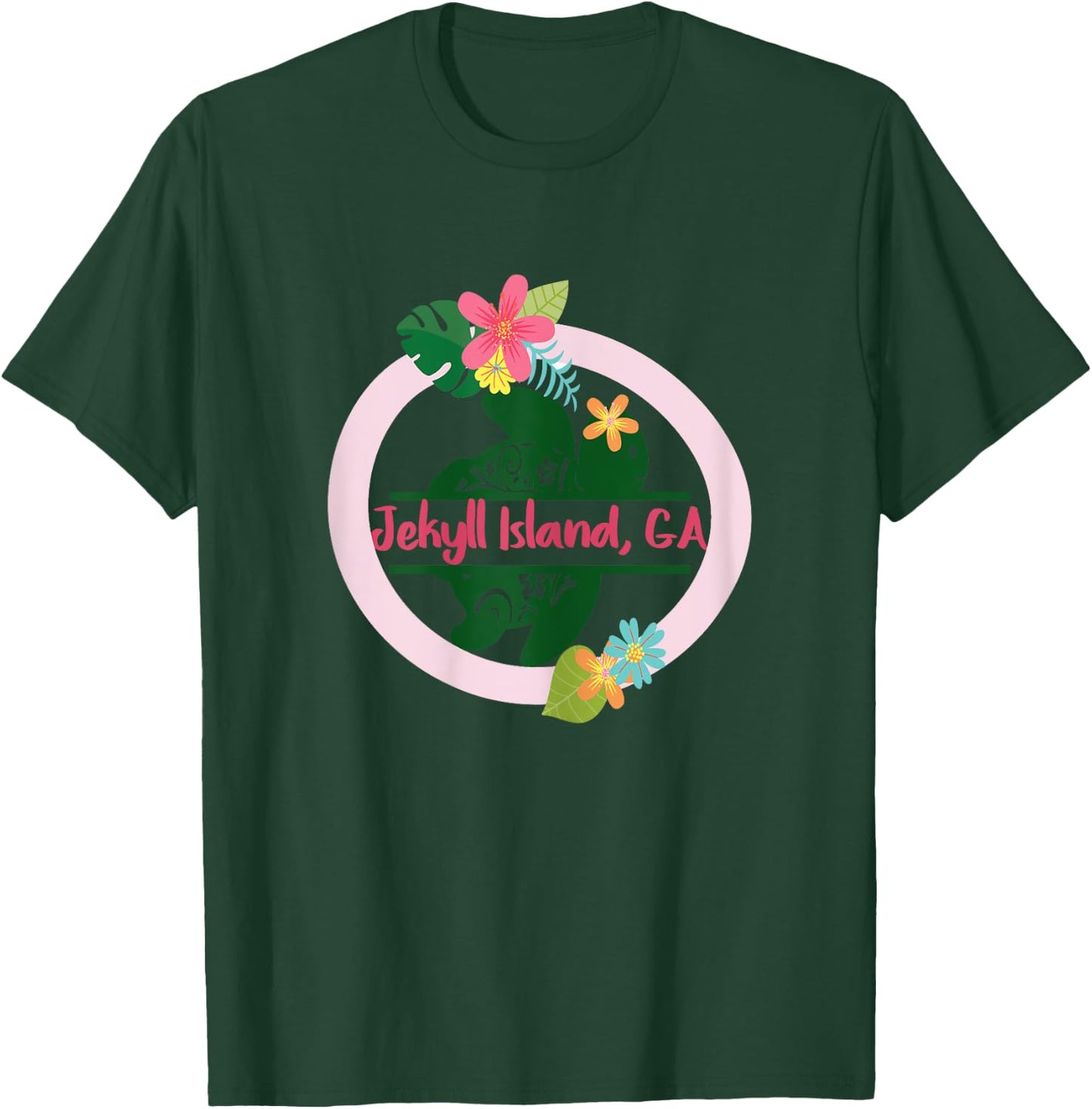 Girls Sea Turtle Jekyll Island Georgia Shirts Beach Vacation T-Shirt - T-Shirt | Forest