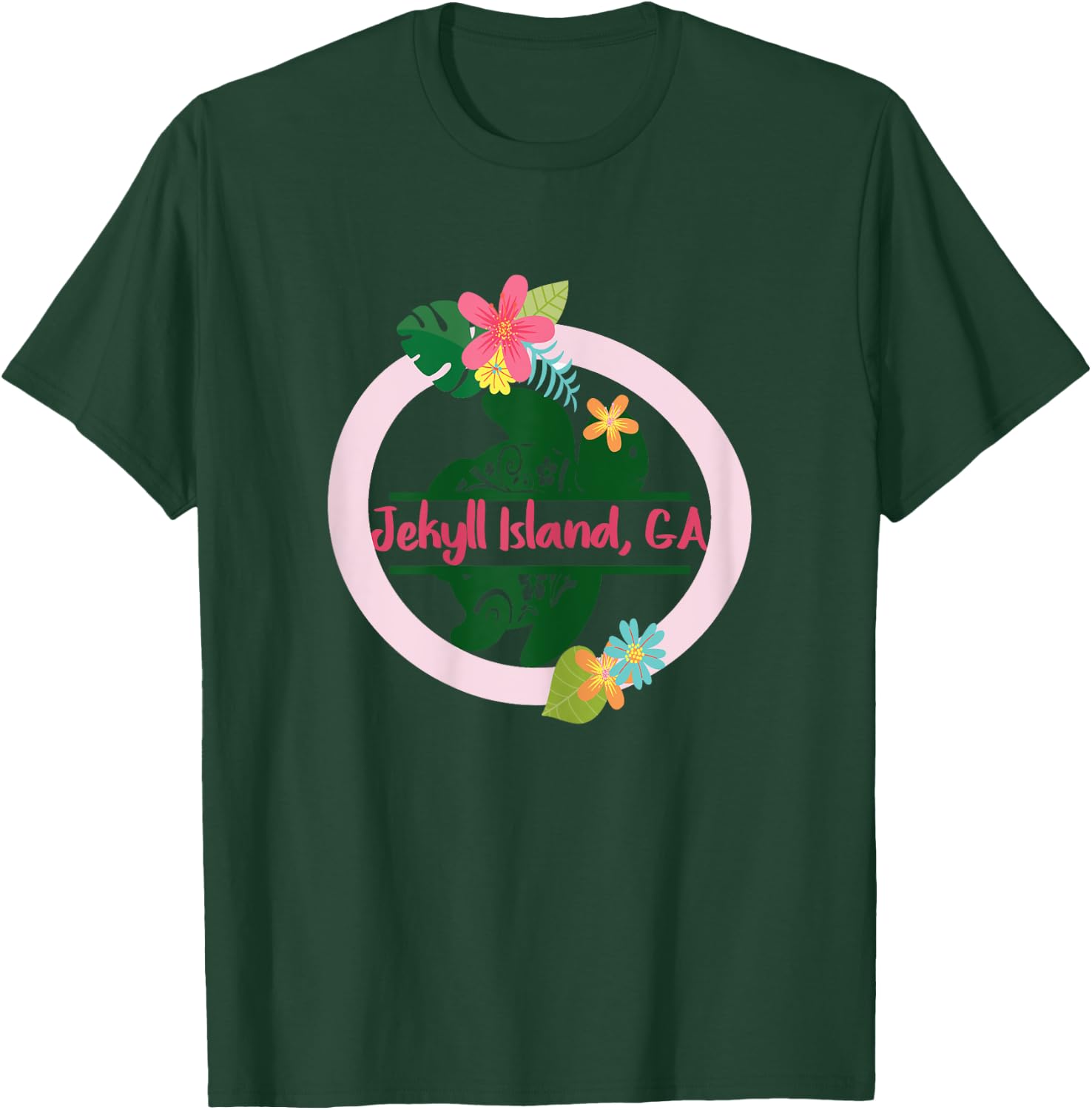 Girls Sea Turtle Jekyll Island Georgia Shirts Beach Vacation T-Shirt - T-Shirt | Forest