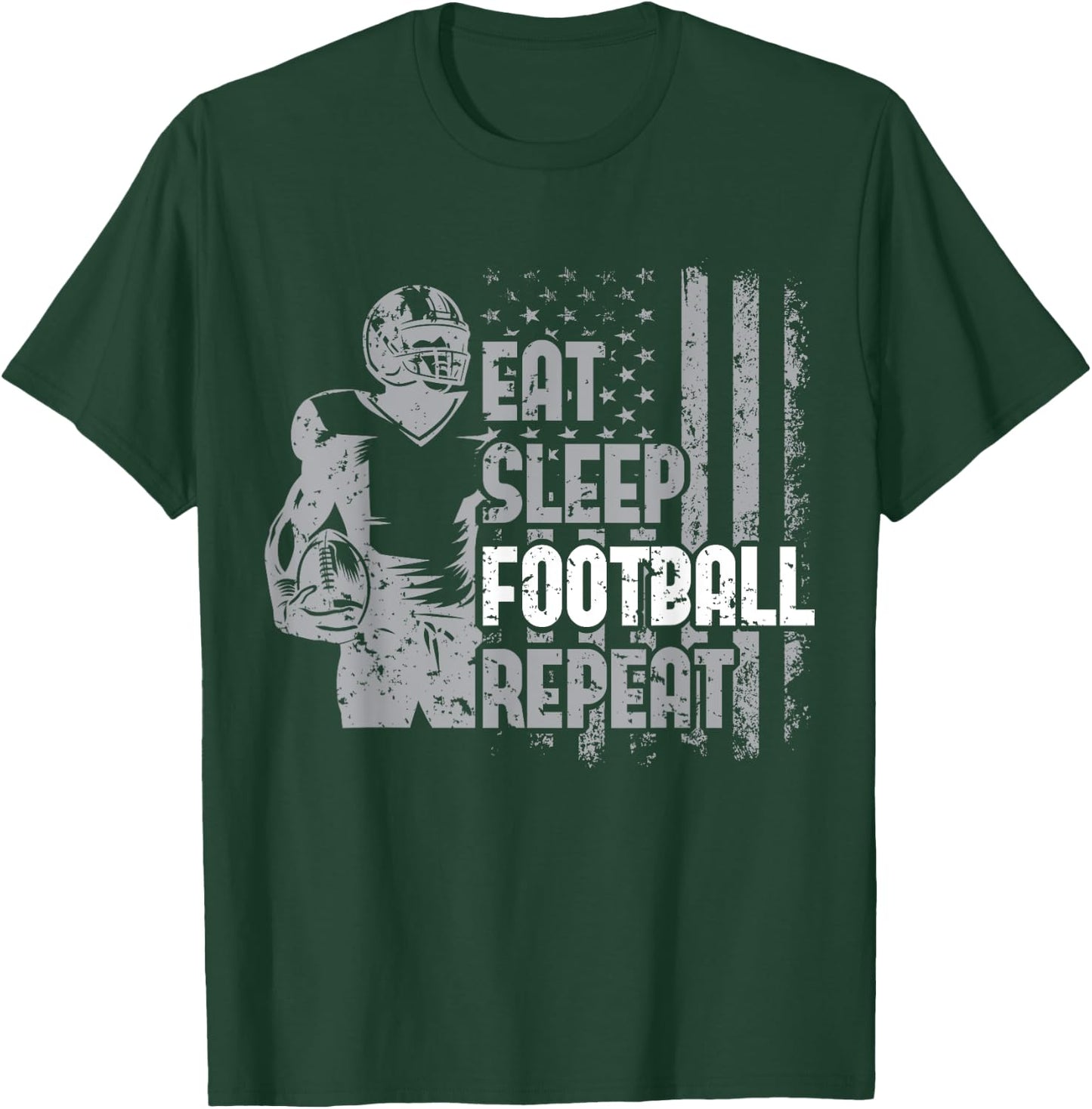 Eat Sleep Football Repeat Youth Shirt Kids Boys Girls Adult T-Shirt - T-Shirt | Forest