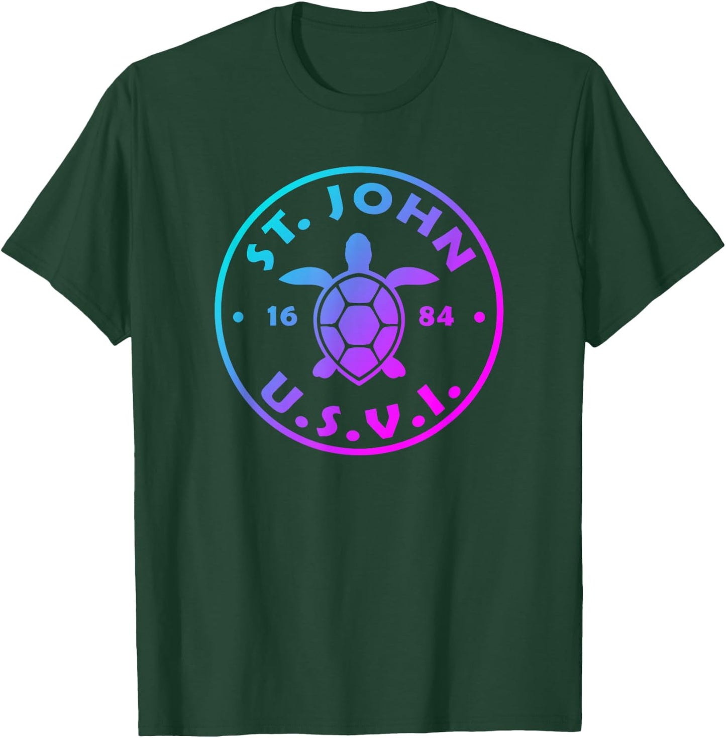 St John USVI Sea Turtle Boys Girls Toddler Colorful Souvenir T-Shirt - T-Shirt | Forest