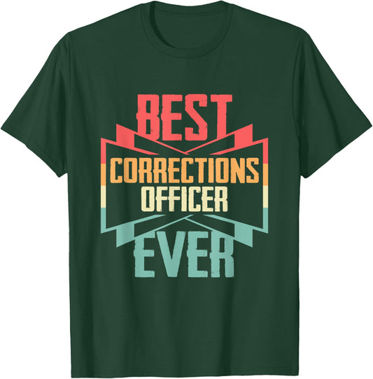 Vintage Best Corrections Officer Ever T-Shirt - T-Shirt | Forest