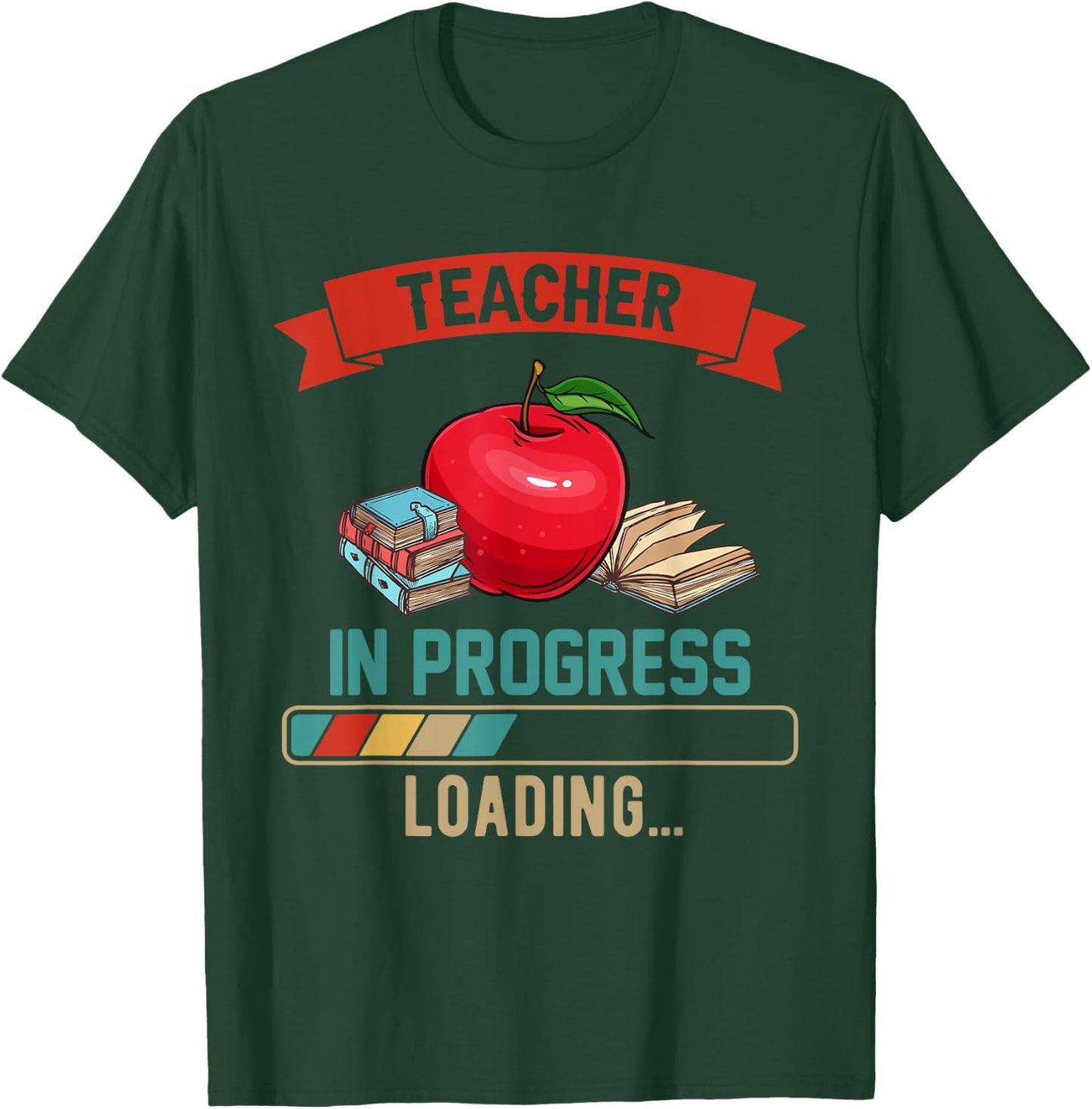 Vintage Teacher In Progress Loading Proud Future Job T-Shirt - T-Shirt | Forest