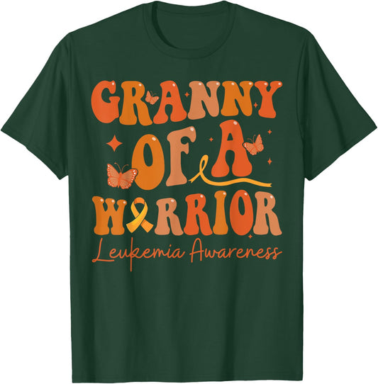 Leukemia Cancer Survivor Awareness Month Gifts Granny Of A Warrior Leukemia Awareness Family Matching Black T-Shirt - T-Shirt | Forest