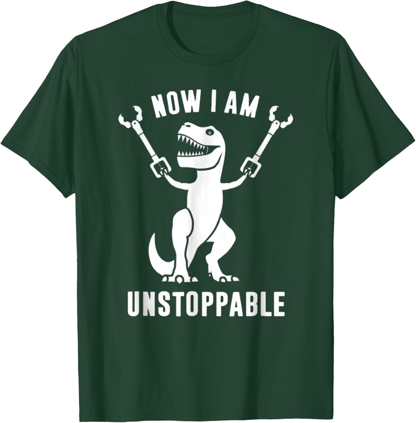Unstoppable T-Rex with Grabber Sticks - Dinosaur Humor T-Shirt - T-Shirt | Forest
