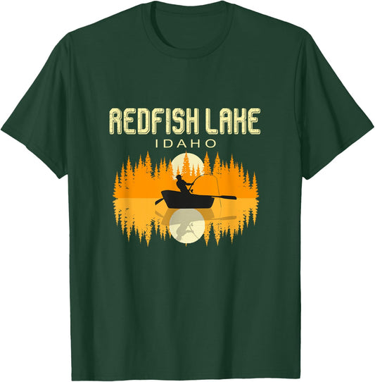 Redfish Lake Idaho - USA Life and Fishing 80s Retro Gift T-Shirt - T-Shirt | Forest