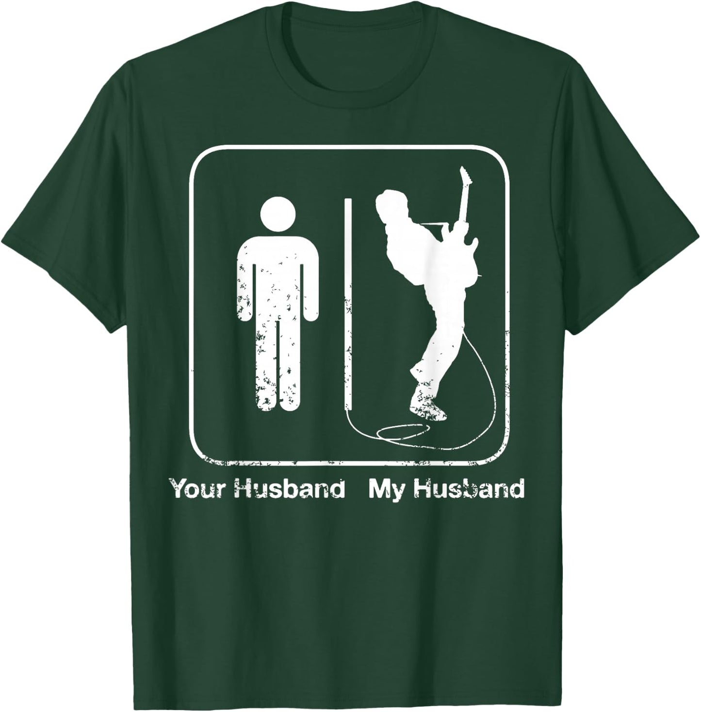 Vintage Your Husband My Husband Rockstar Guitar Pri T-Shirt - T-Shirt | Forest