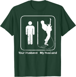 Vintage Your Husband My Husband Rockstar Guitar Pri T-Shirt - T-Shirt | Forest