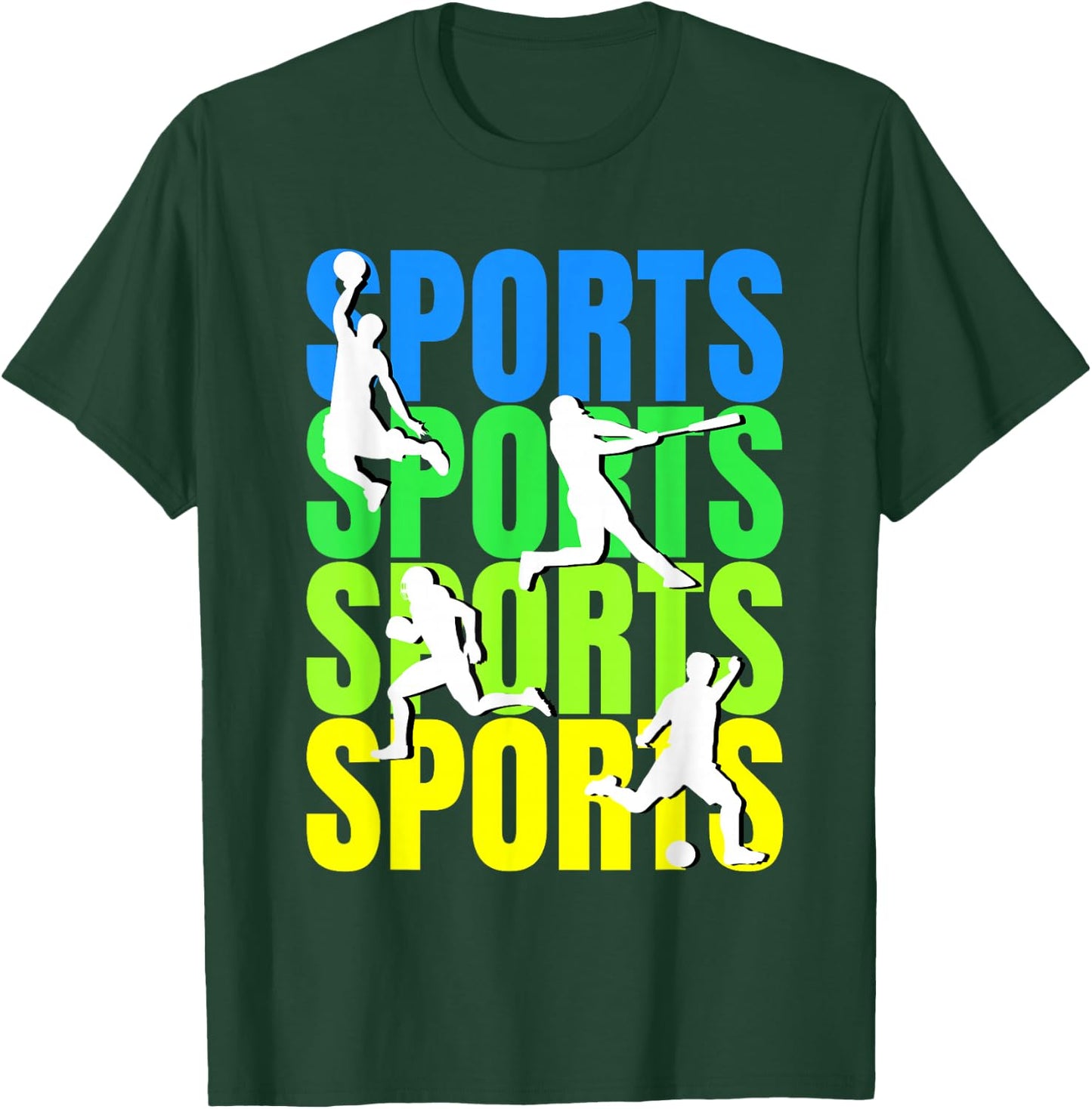 Multi-Sport Enthusiast - Basketball Baseball Soccer Football T-Shirt - T-Shirt | Forest