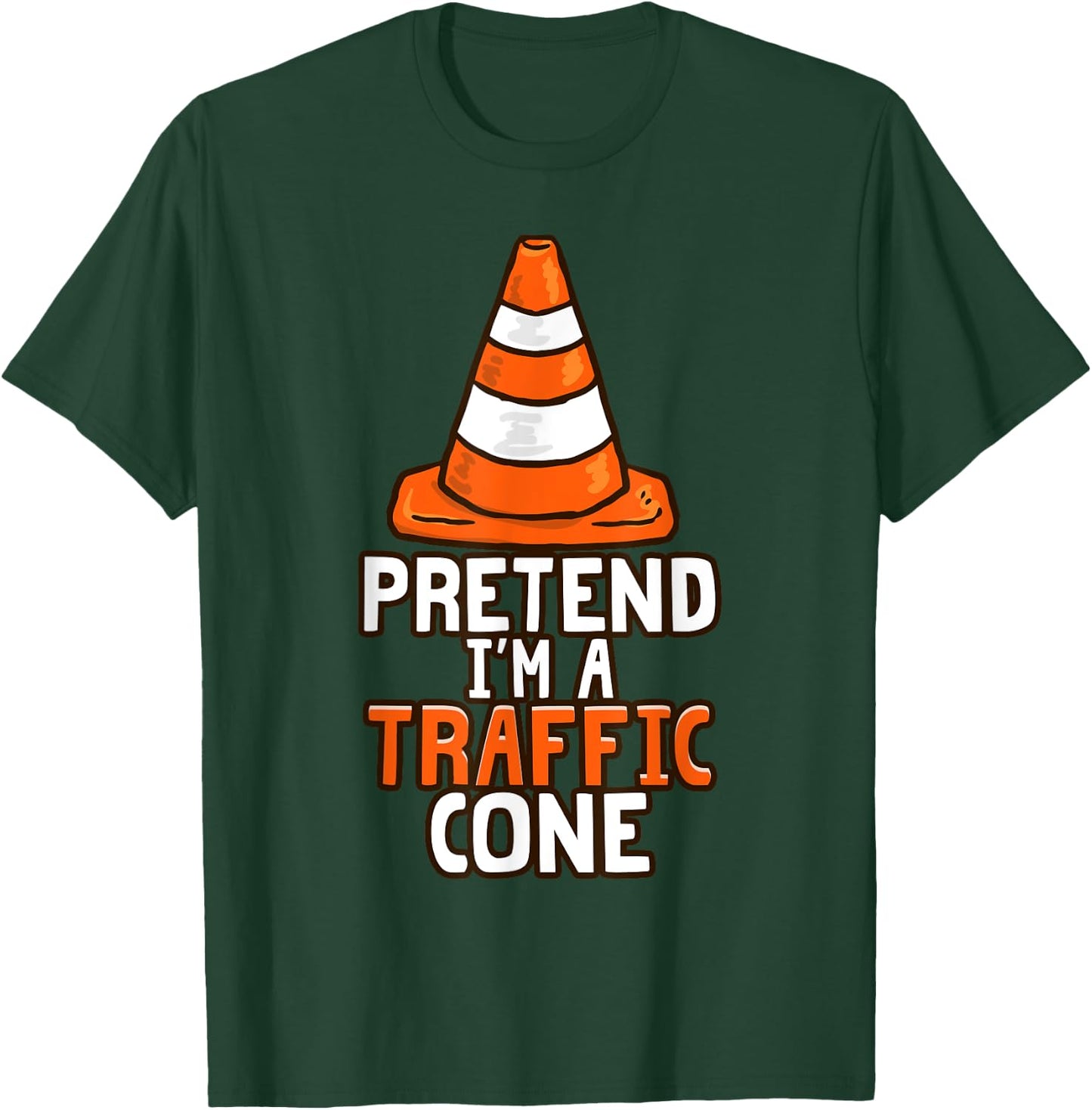 Retro I'm a Traffic Cone Lazy Halloween Costume Kids Adults T-Shirt - T-Shirt | Forest