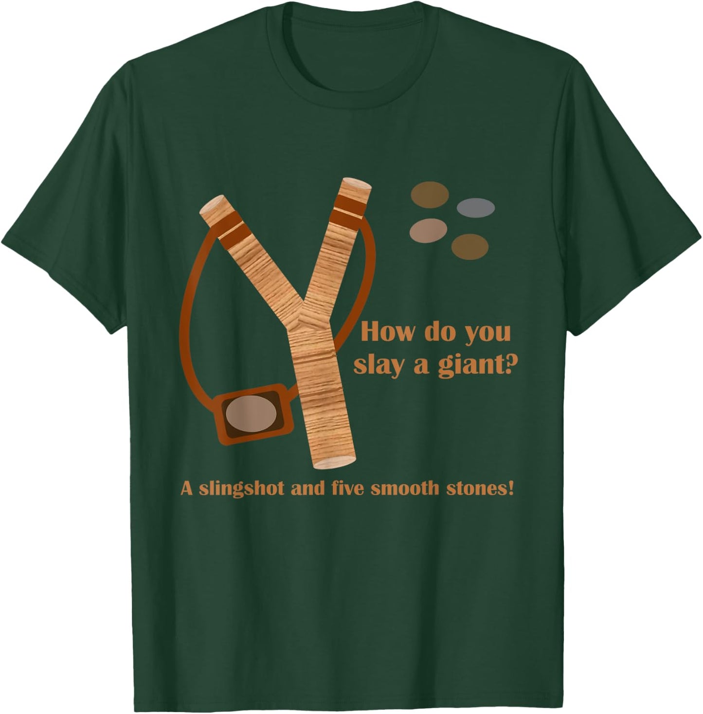 Slingshot Five Stones David Goliath Ukraine Russia War Army T-Shirt - T-Shirt | Forest