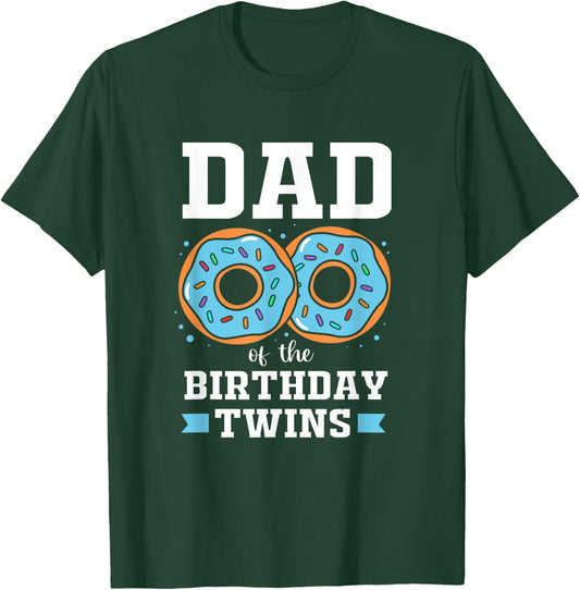 Cute Donut Dad Of The Birthday Twins T-Shirt - T-Shirt | Forest
