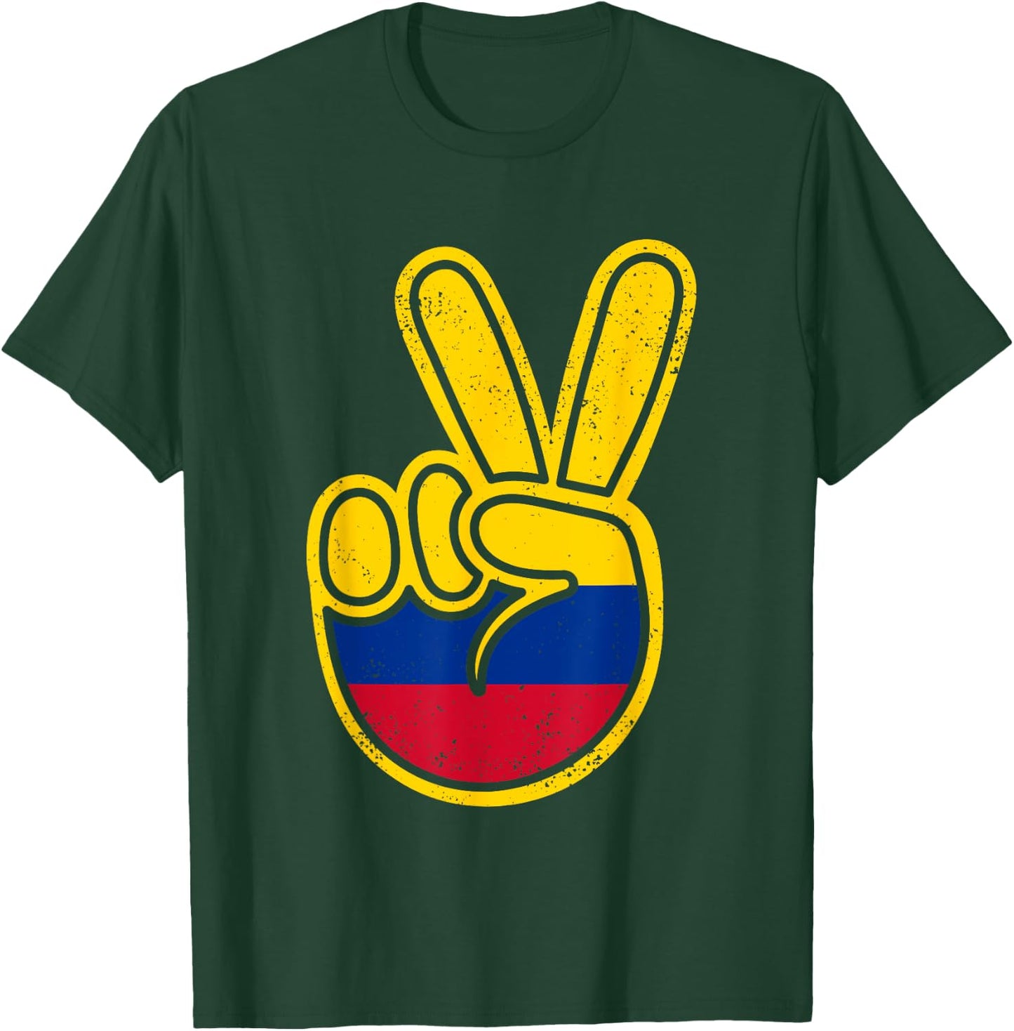 Colombia Flag Peace Sign Funny Colombian Retro Boys Toddler T-Shirt - T-Shirt | Forest