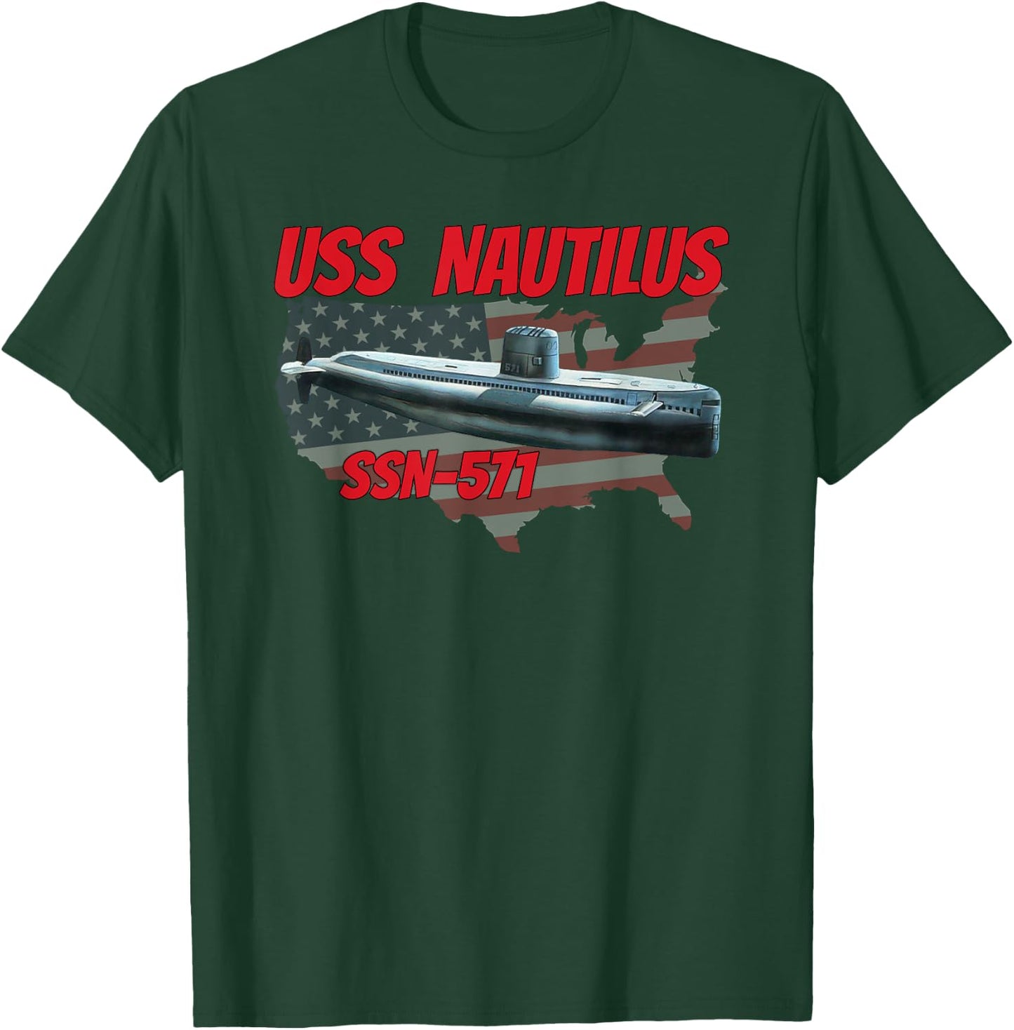 USS Nautilus SSN-571 Submarine Veterans Day Father Grandpa T-Shirt - T-Shirt | Forest