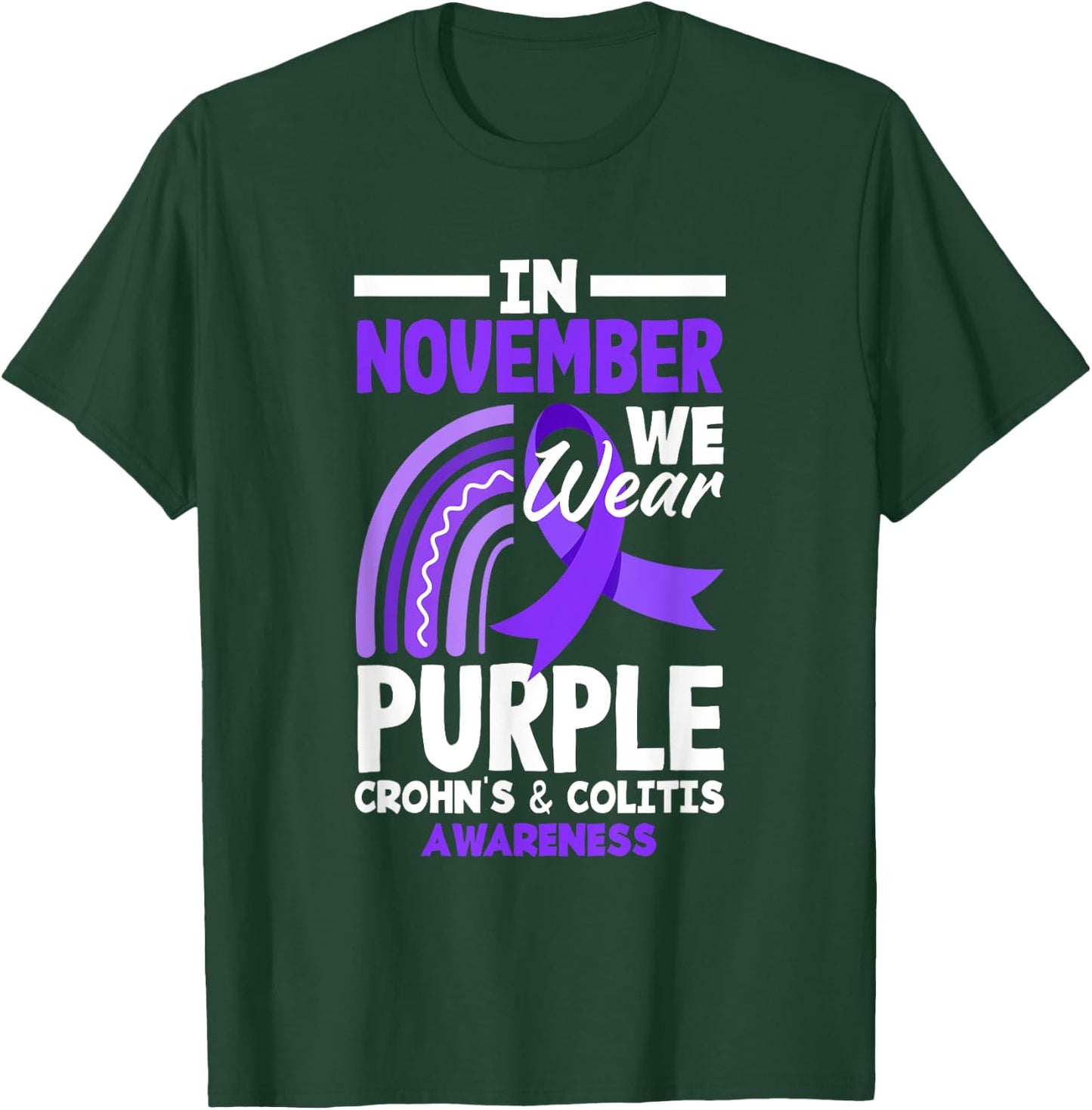 I November We Wear Purple Crohn's & Colitis Awareness T-Shirt - T-Shirt | Forest
