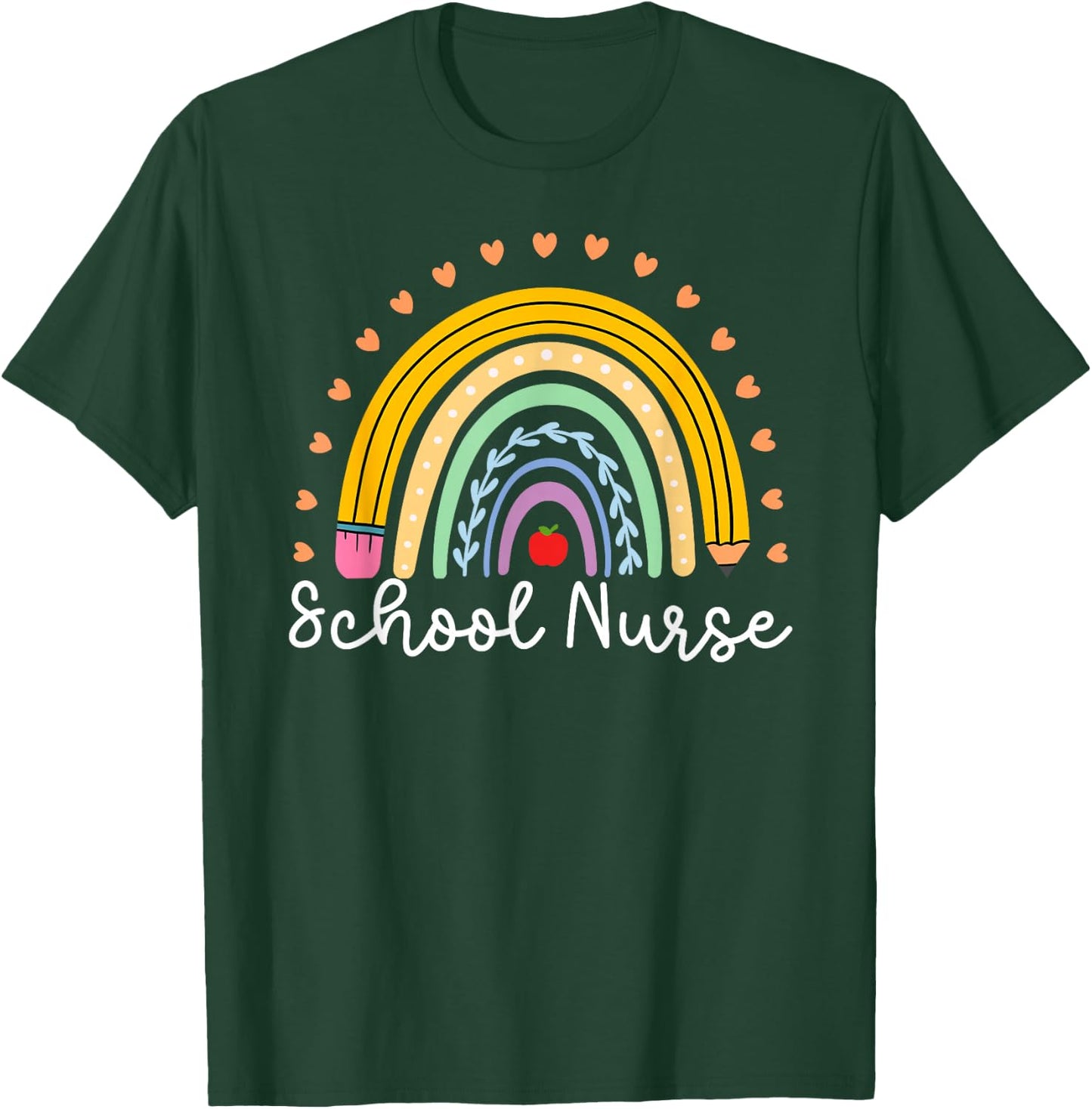 School Nurse Appreciation School Nursing Rainbow T-Shirt - T-Shirt | Forest