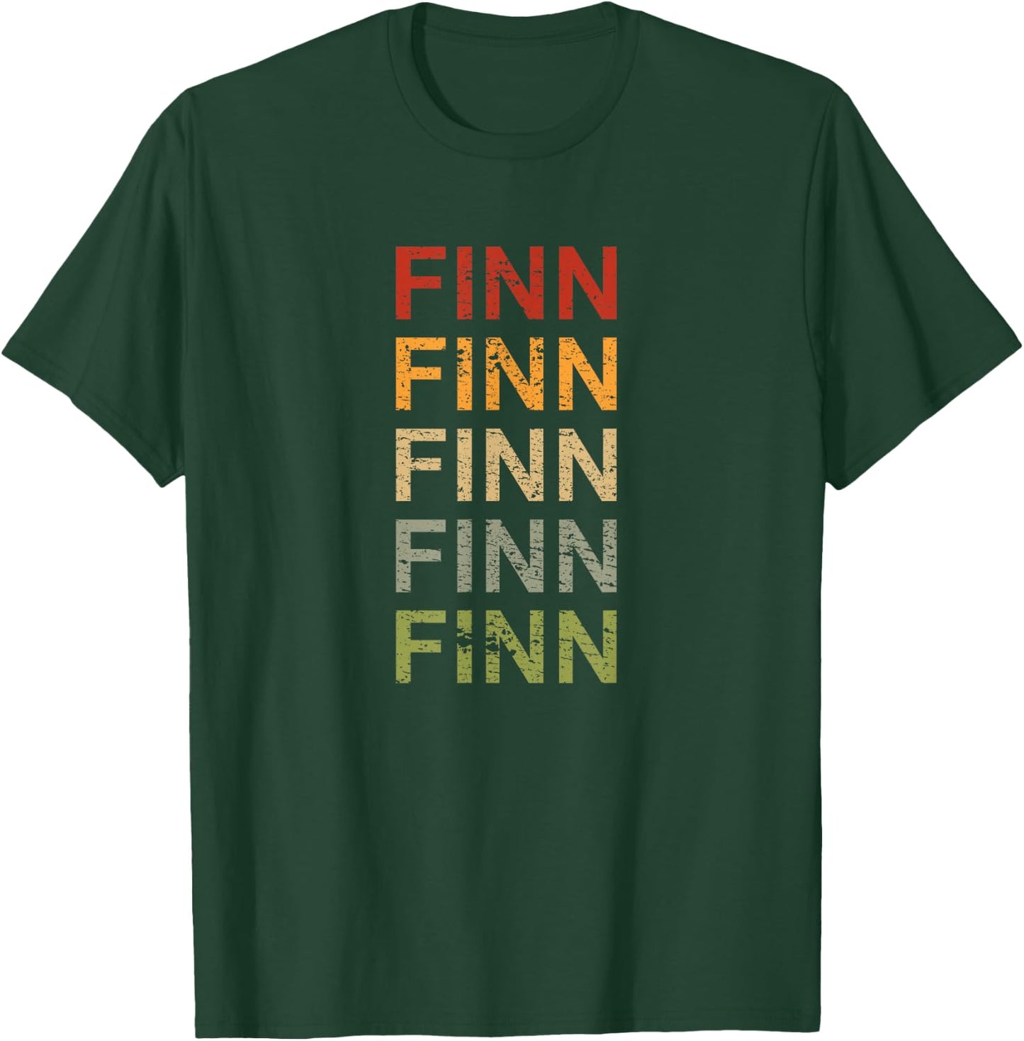 CQ First Name Finn Design Retro Finn Personalized Finn T-Shirt - T-Shirt | Forest