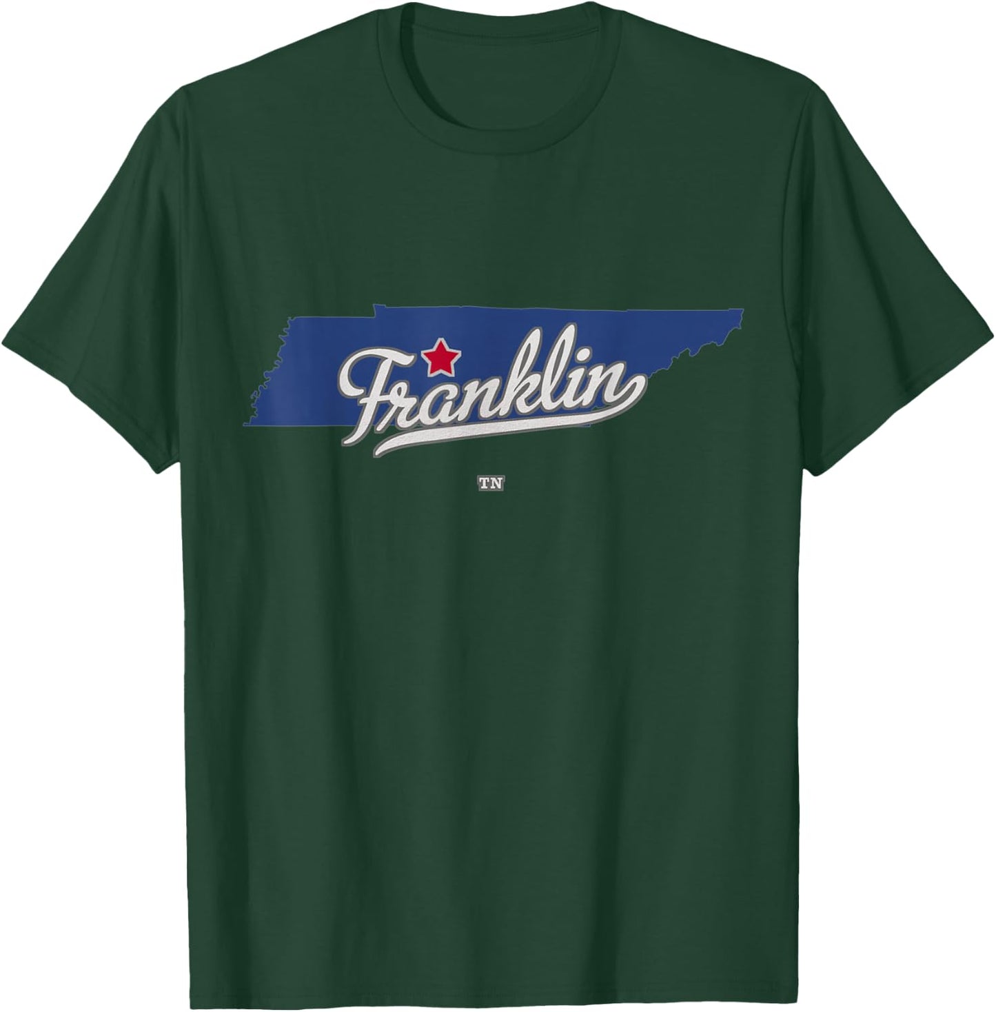 Franklin Tennessee TN Map T-Shirt - T-Shirt | Forest