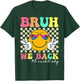 Bruh We Back Lunch Lady Retro Smile Face Back To School T-Shirt - T-Shirt | Forest