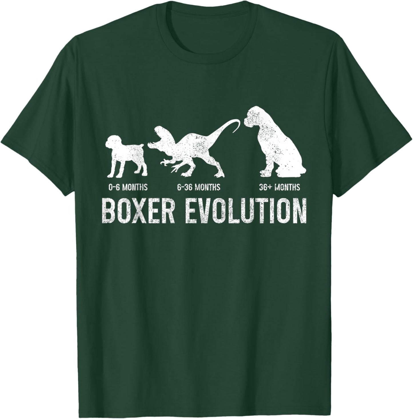 Boxer Dog Evolution Funny Dog Lover Puppy Boxer Mom Dad T-Shirt - T-Shirt | Forest