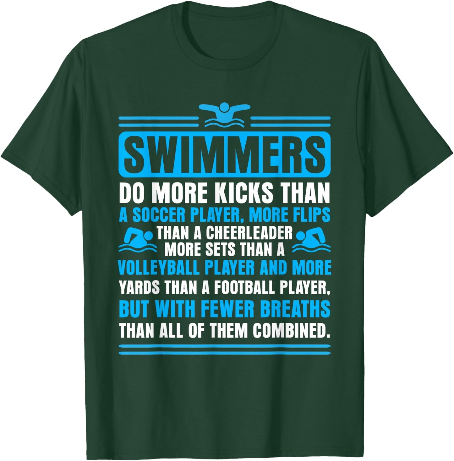 Swimmers Facts Funny Swimming Swim Coach Men Women T-Shirt - T-Shirt | Forest