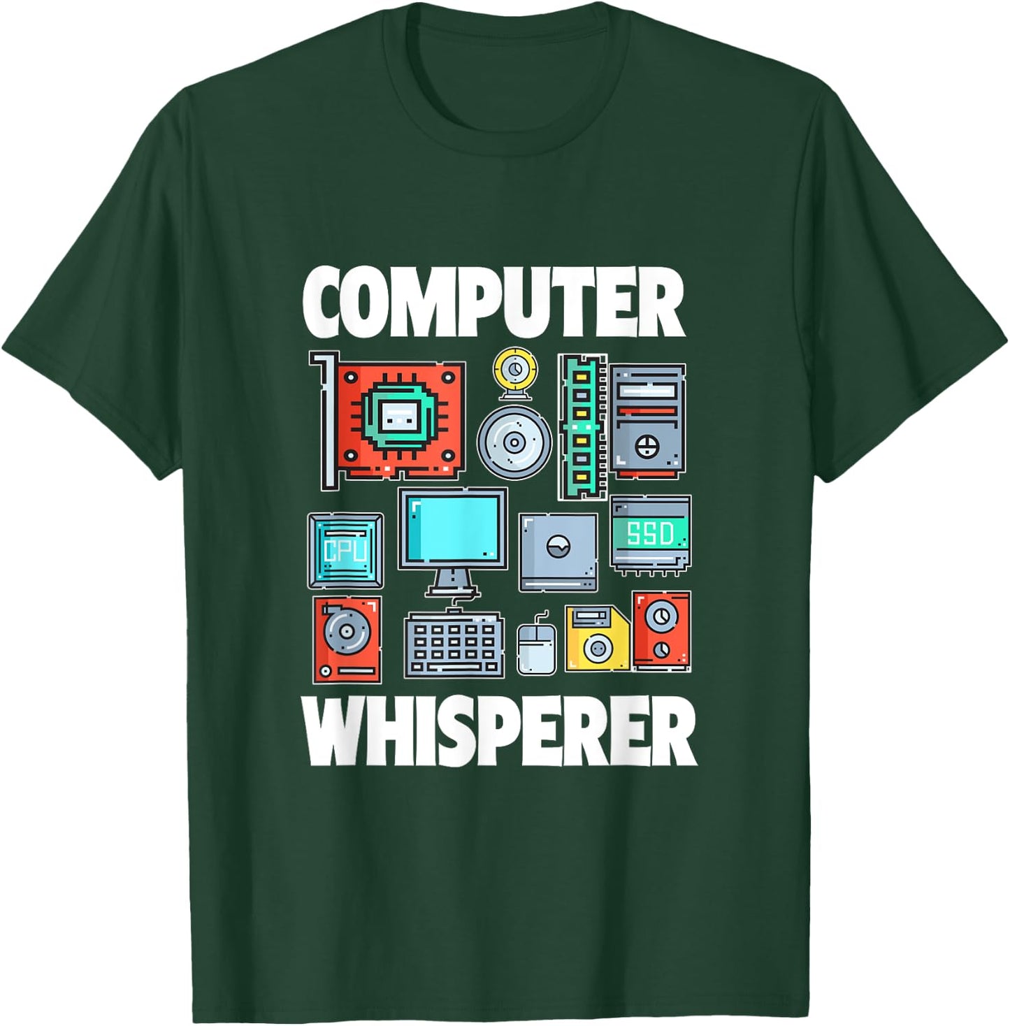 Funny Computer Whisperer Tech Support Computer Parts Novelty T-Shirt - T-Shirt | Forest