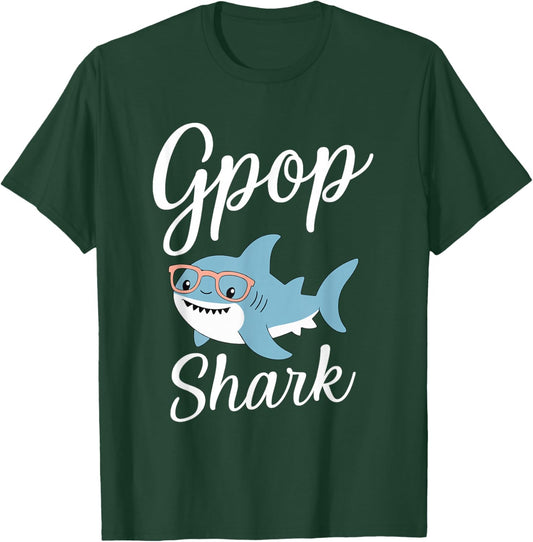 G-Pop Shark Funny Matching Family Grandpa GPop T-Shirt - T-Shirt | Forest
