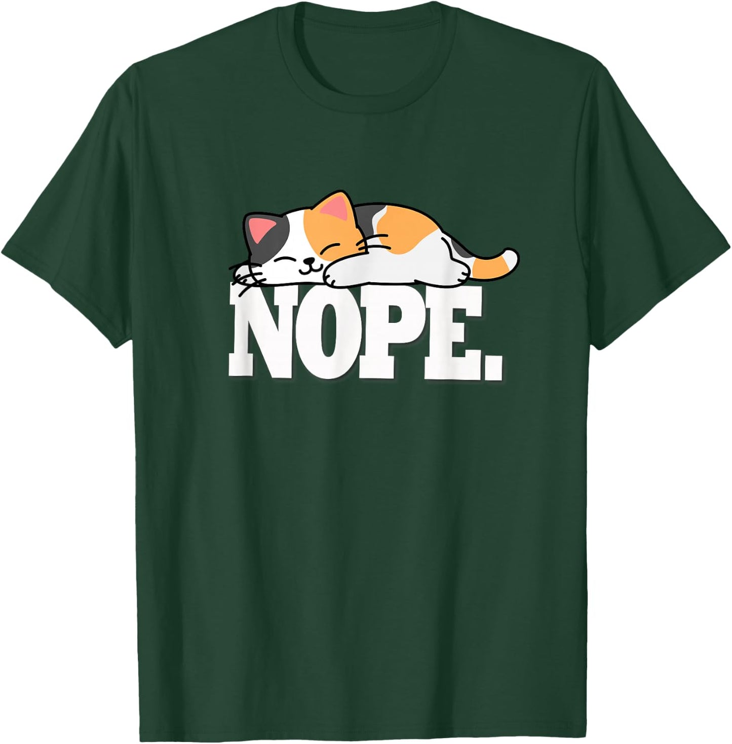 Kawaii Kids Girls NOPE Calico Cat Lover T-Shirt - T-Shirt | Forest