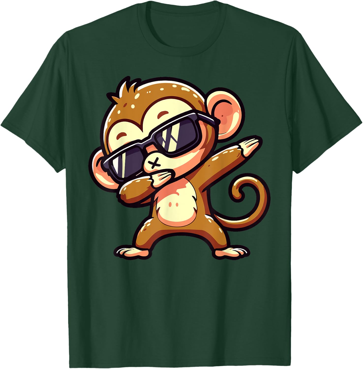 Dabbing Monkey Sunglasses Animal Dab Dance T-Shirt - T-Shirt | Forest