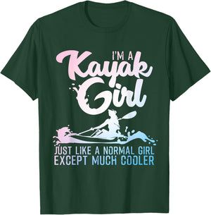 Funny Kayak Design Girls Kayaking Kayaker Kayak T-Shirt - T-Shirt | Forest