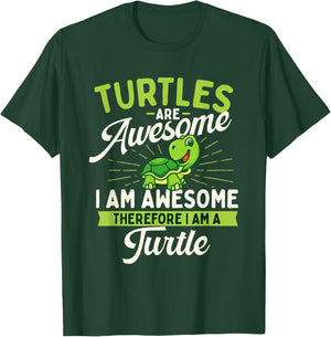 Turtles Are Awesome - Wildlife Cute Tortoise Beach Men Women Girls Kids T-Shirt - T-Shirt | Forest