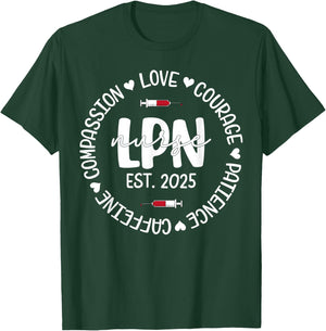 Licensed Practical Nurse Est 2025 LPN LVN Nursing Graduation T-Shirt - T-Shirt | Forest