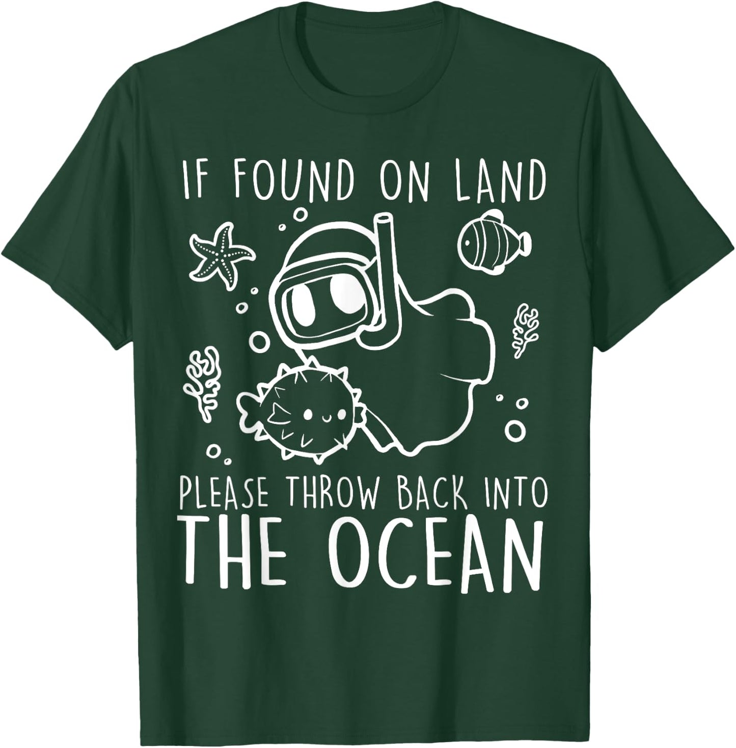 Halloween Boo Ghost Diver Scuba Diving Throw Back To Ocean T-Shirt - T-Shirt | Forest