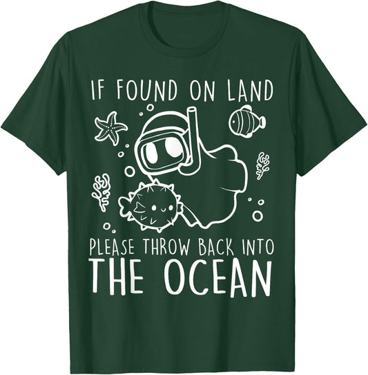 Halloween Boo Ghost Diver Scuba Diving Throw Back To Ocean T-Shirt - T-Shirt | Forest
