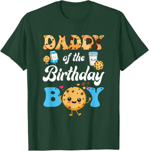 Daddy Of The Birthday Boy Milk And Cookies 1St Birthday T-Shirt - T-Shirt | Forest