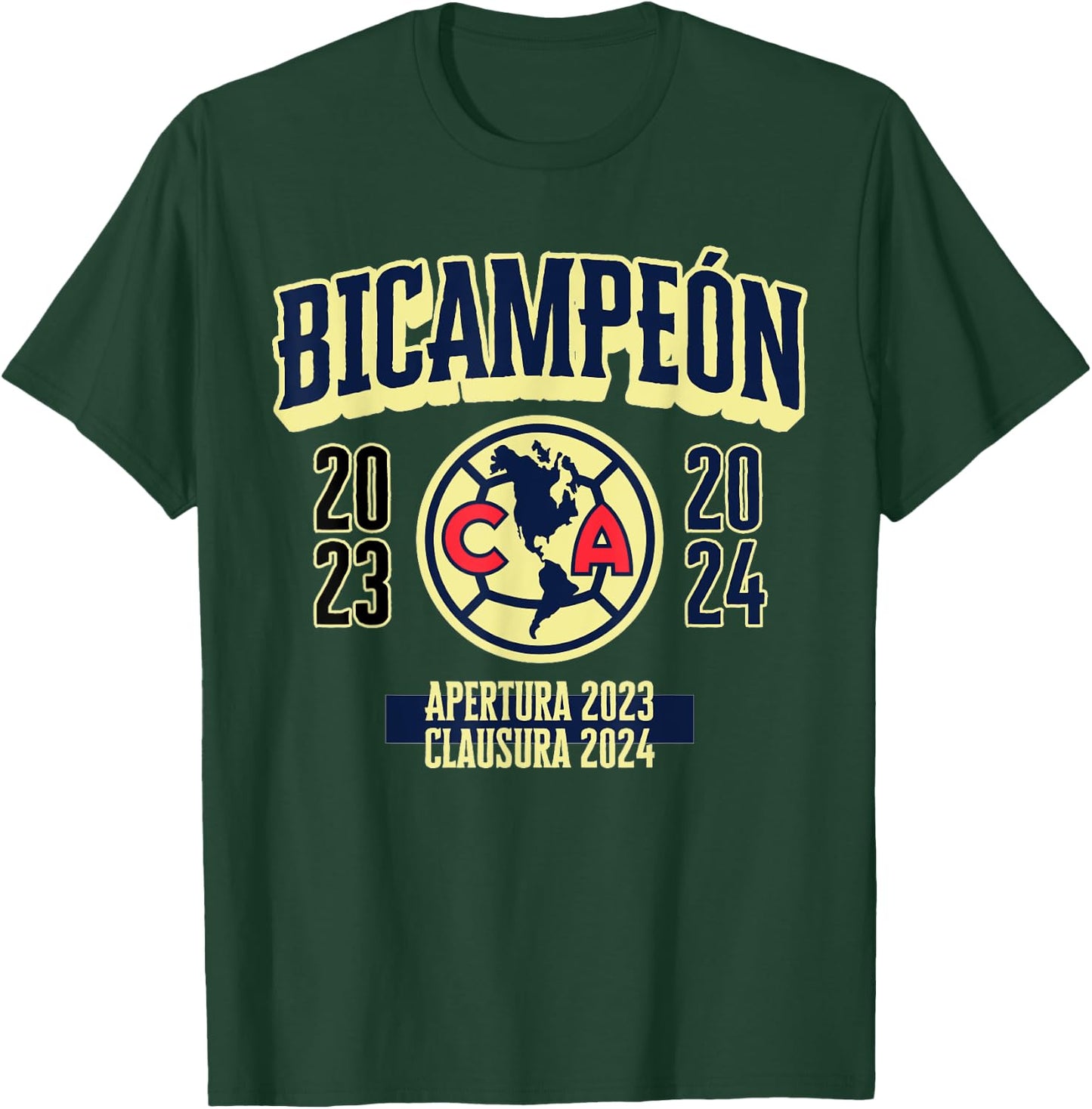 Club America Bicampeon Torneo Apertura 2023 - Clausura 2024 T-Shirt - T-Shirt | Forest
