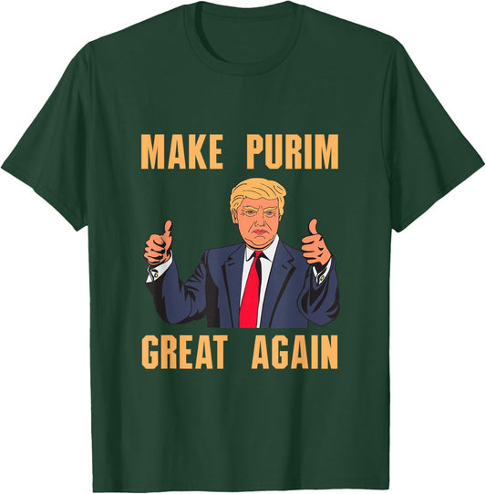Make Purim Great Again Funny Trump Costume Hebrew Jewish T-Shirt - T-Shirt | Forest