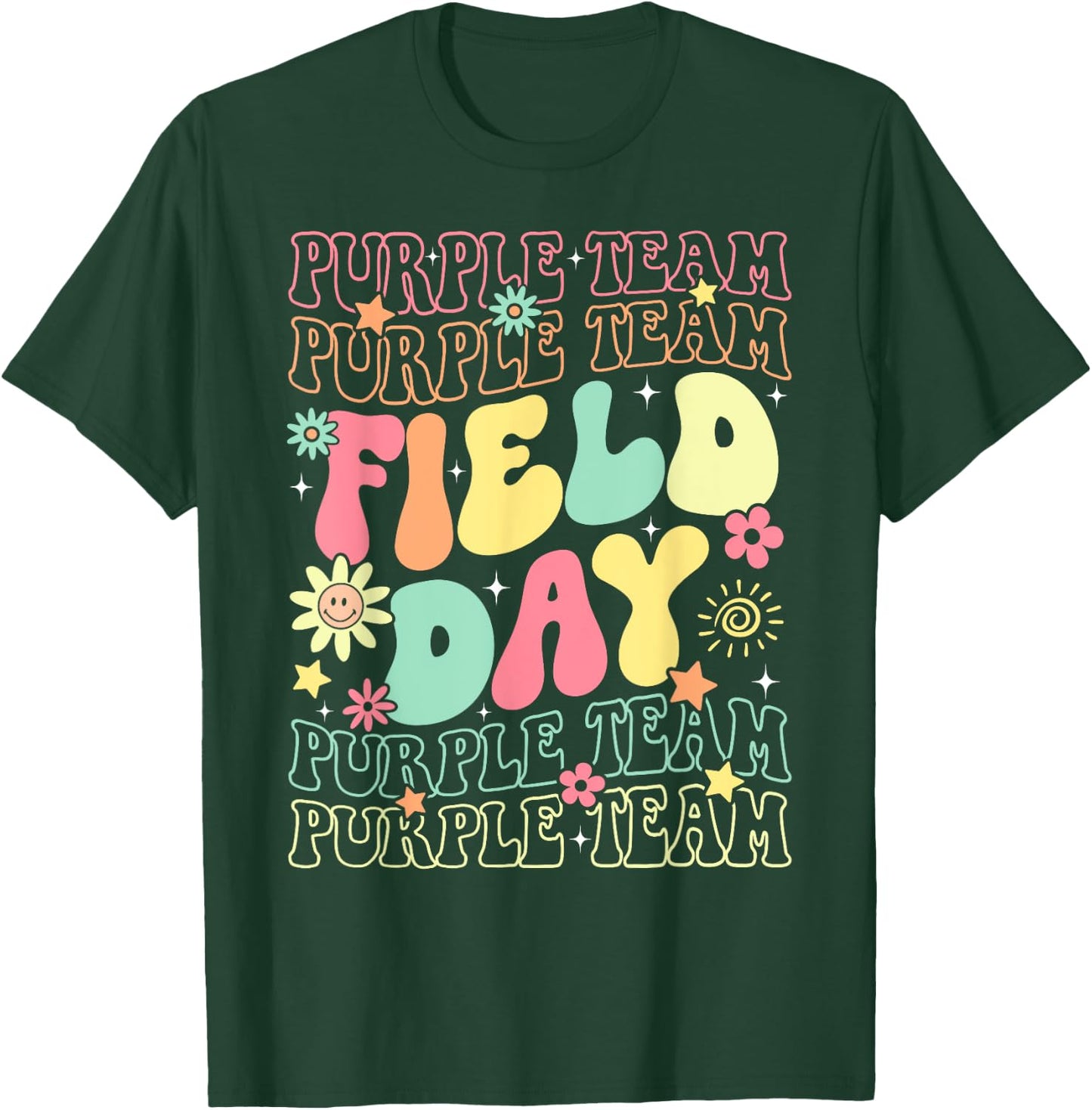 Field Day Purple Team Color War Camp Team Game Competition T-Shirt - T-Shirt | Forest