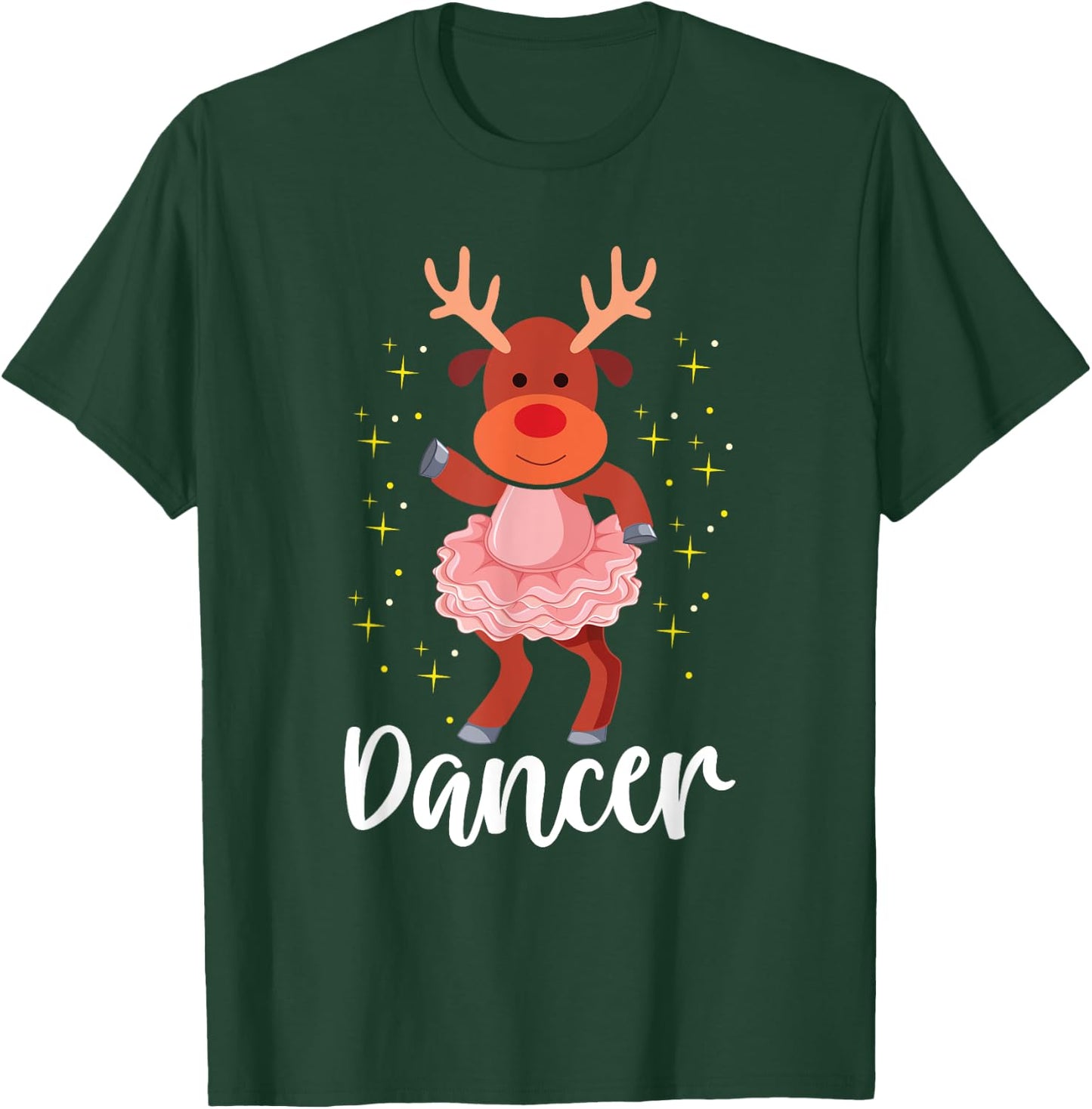 Dancer Christmas Dancing Reindeer Cute Deer Dancer Dance T-Shirt - T-Shirt | Forest