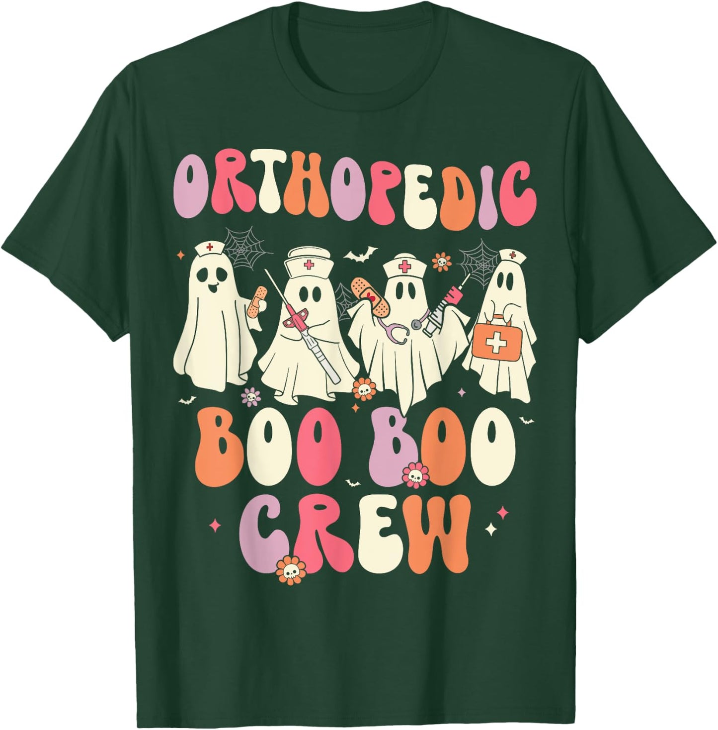Orthopedic Boo Crew Funny Ortho Nursing Halloween T-Shirt - T-Shirt | Forest